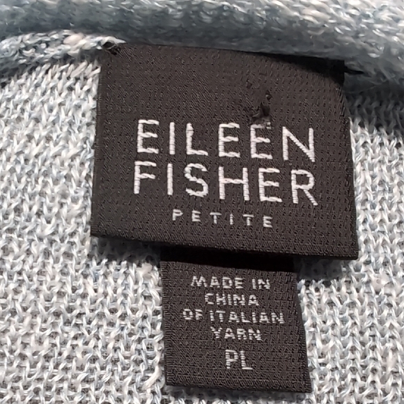 Eileen Fisher Womens Knit Lightweight Blue Cardigan Relaxed Fit Sweater Size PL - Picture 2 of 5
